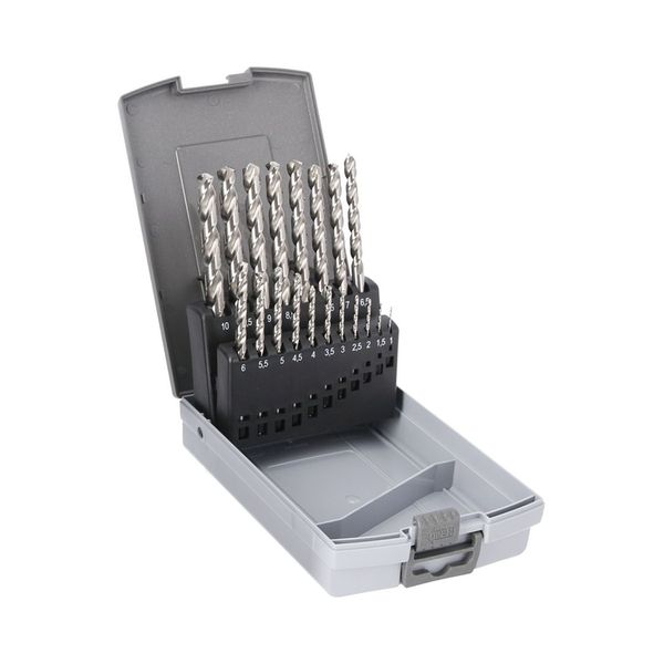 [5509 5564 19] Set of 19 ground drill bits DIN 338 HSS-E Co 8%, N-type
