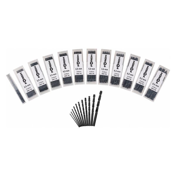[5501P 110] Set of 110 ground drill bits DIN 338 HSS, N-type