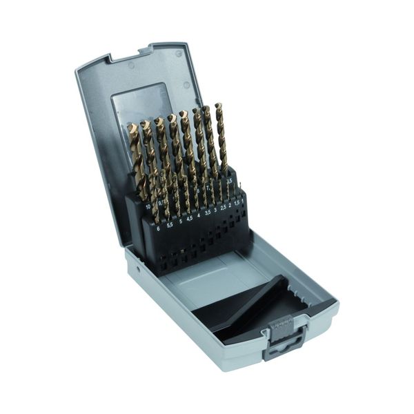 [5509 5 5506 19] Set of 19 ground drill bits HSS-E, multi-inox