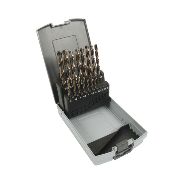 [5509 5502 19] Set of 19 ground drill bits DIN 338 HSS-E Co, N-type