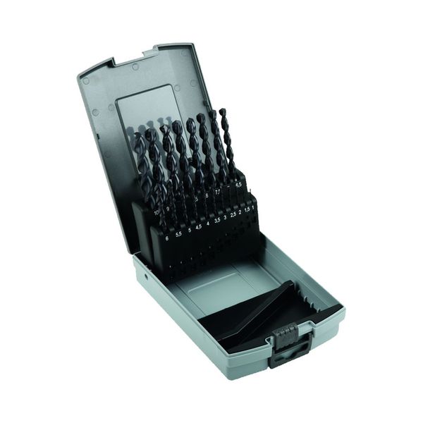 [5509 5516 19] Set of 19 ground drill bits DIN 338 HSS-TiAIN, W-type