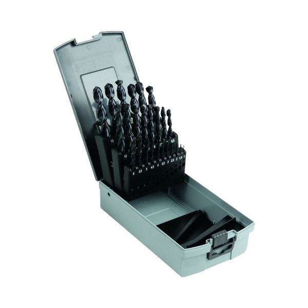 [5509 5516 25] Set of 25 ground drill bits DIN 338 HSS-TiAIN, W-type