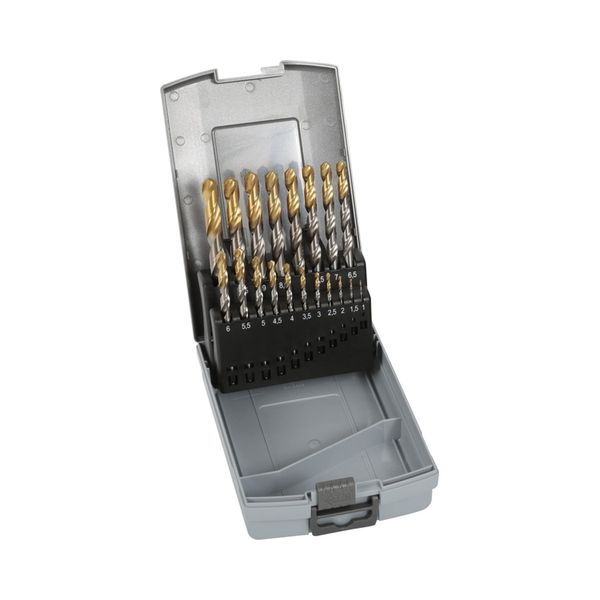 [5509 2 5503 19] Set of 19 drill bits DIN 338 HSS-TiN
