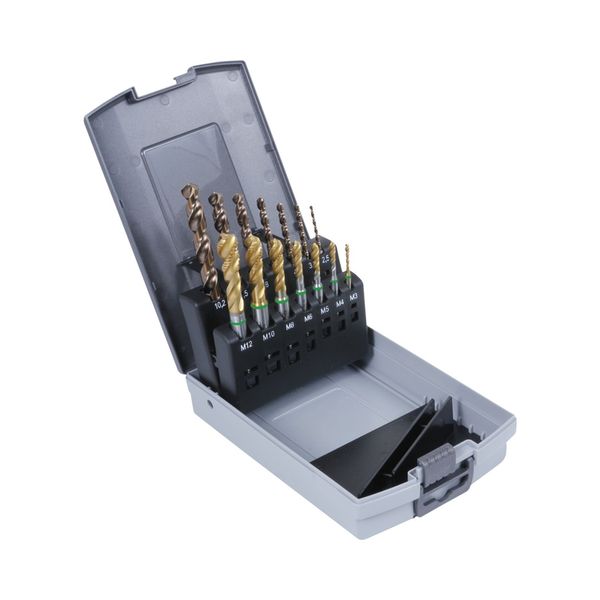 [5549 5 5542 4] Set of machine taps HSSS-E TiN, form C and drill bits
