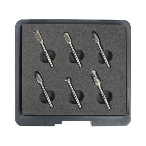 [5975 92] Set of 6 carbide burs, heavy duty and radius